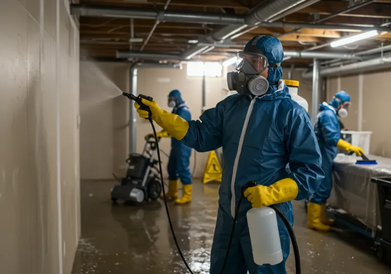 Basement Sanitization and Antimicrobial Treatment process in Leake County, MS