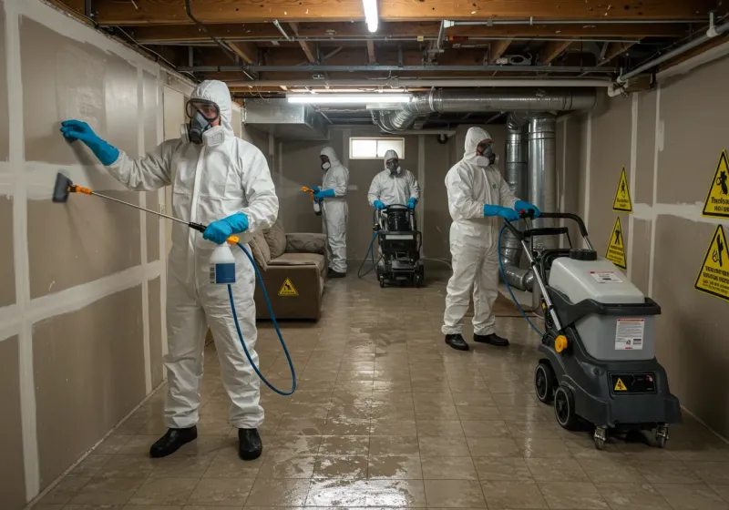 Basement Moisture Removal and Structural Drying process in Leake County, MS